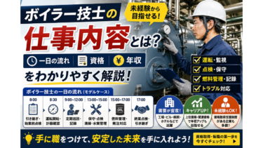ボイラー技士の仕事内容とは？一日の流れ・資格・年収を解説