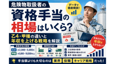 危険物取扱者の資格手当の相場はいくら？乙4・甲種の違いと年収を上げる戦略を解説